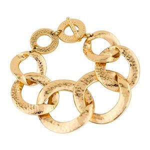 Nest 18K Gold Plated Hammered Link Bracelet - NWT
